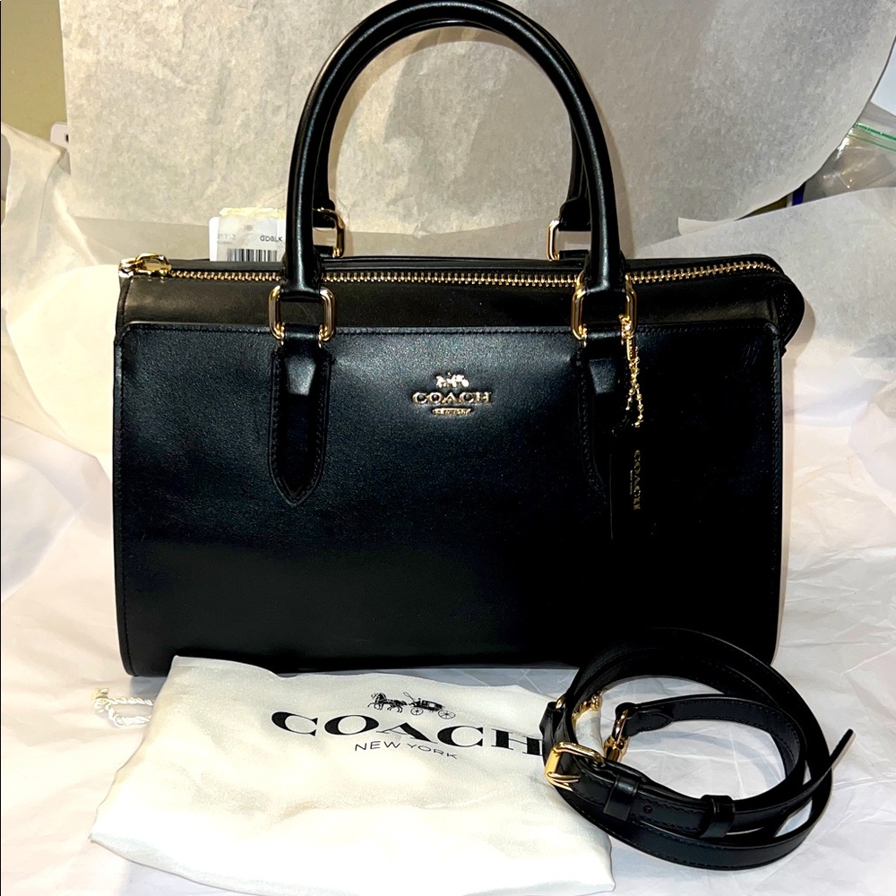 Coach Black calf Leather Bond Satchel BEAUTIFUL